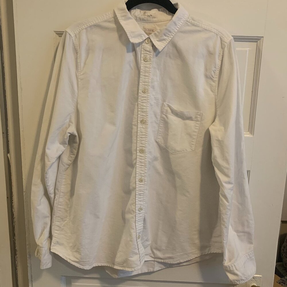 J. Crew Factory White  Oxford Shirt, Boyfit, Size XL